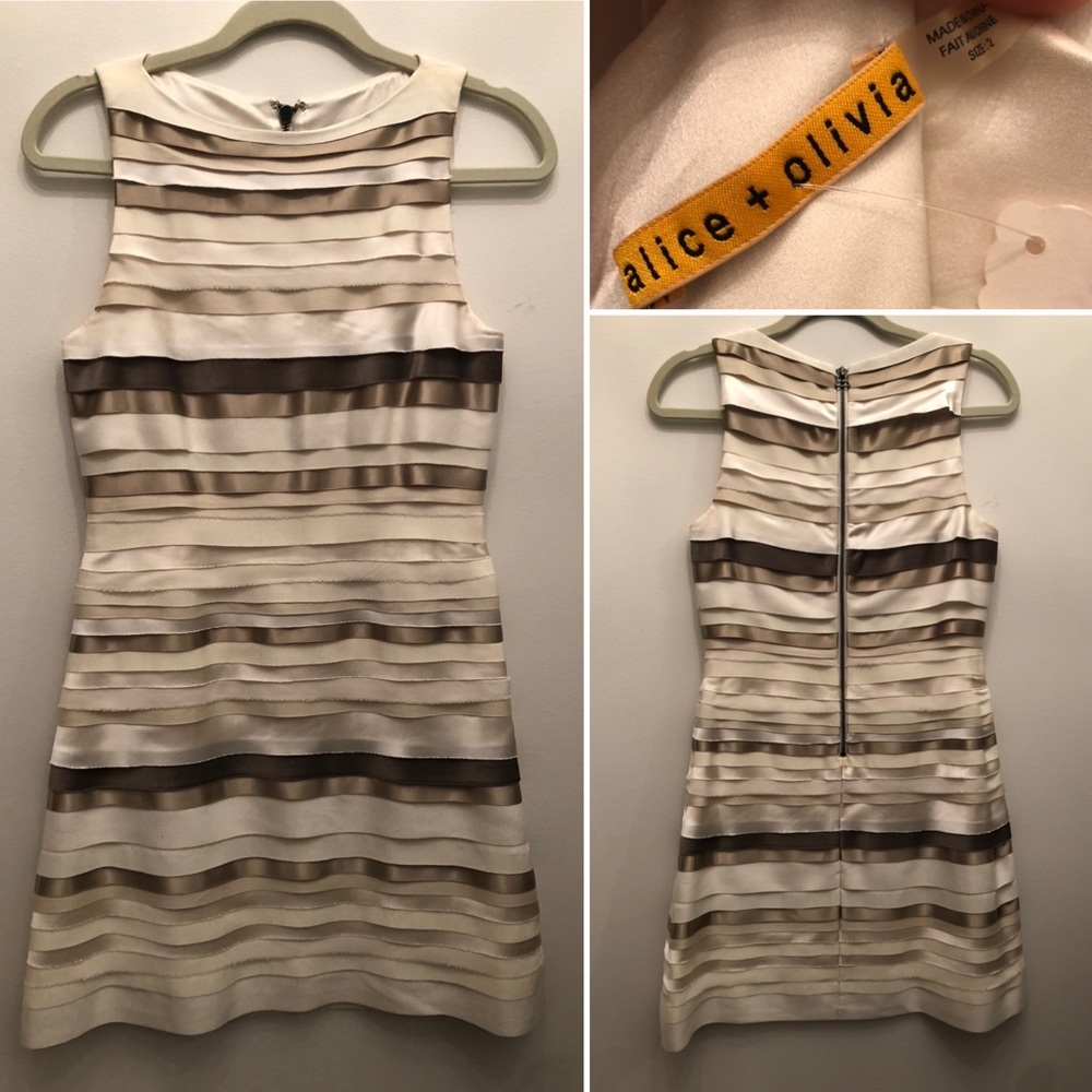 Alice + Olivia mini satin stripe party dress - Picture 1 of 1